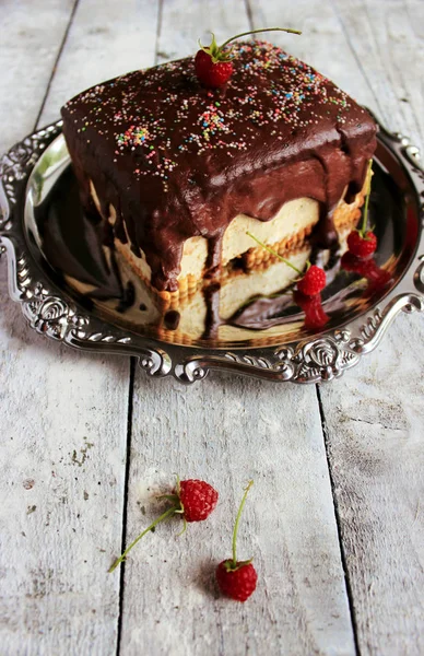 Ahududu kek — Stok fotoğraf