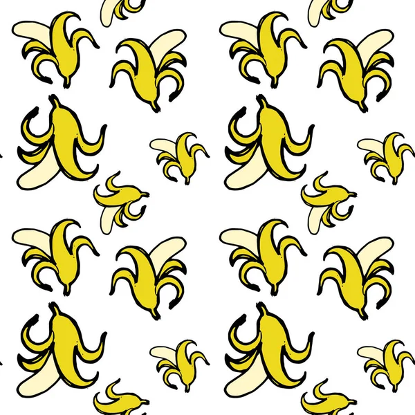 desen, muz, beyaz arka plan üzerinde meyve