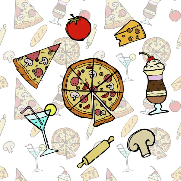 Pizza desen, muzlu süt, peynir