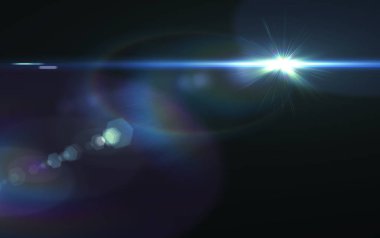 Gerçekçi objektif yıldız ışıkları ve kızdırma öğeleri adam üzerinde fişekleri