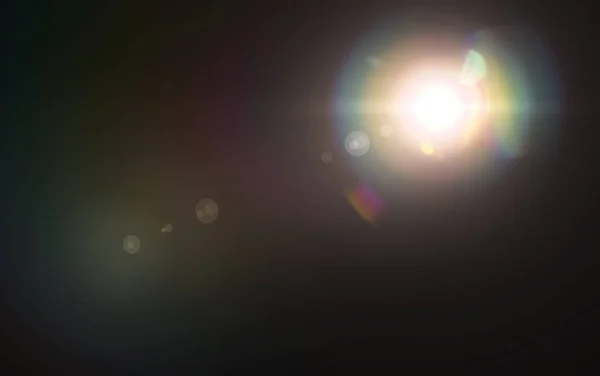 Цифровые вспышки специальные световые эффекты на черном фоне, Абстрактная вспышка Лен . — стоковое фото