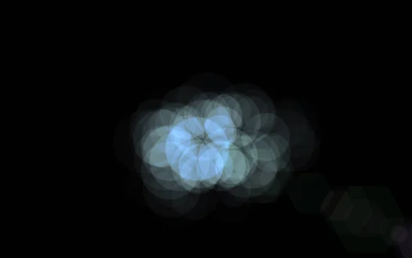 Digital nödraketer speciella ljuseffekter på svart bakgrund, abstrakt Len flare. — Stockfoto