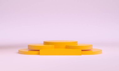Minimalist soyut şekil sahnesi, 3D görüntüleme.