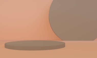 Minimalist soyut şekil sahnesi, 3D görüntüleme.
