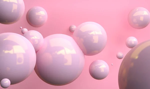 Minimalistische rosa abstrakte Formszene, 3D-Darstellung. — Stockfoto