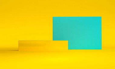 Geometrik şekil sahnesi Minimal stil, 3d render.