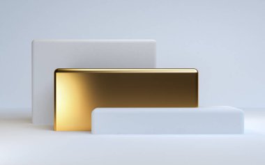 Minimalist soyut arka plan, ilkel geometrik şekiller, pastel renkler, 3d render.