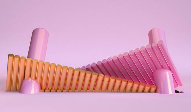 Minimalist soyut arka plan, ilkel geometrik şekiller, pastel renkler, 3d render.