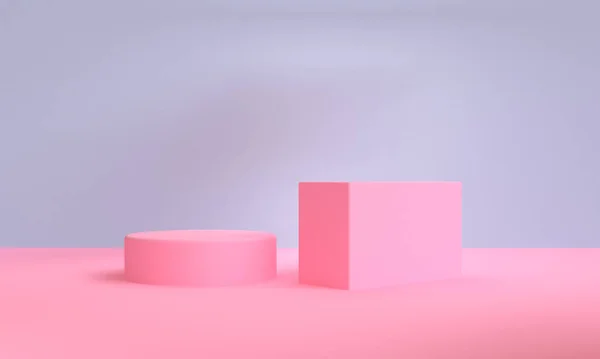 Fundo Abstrato Minimalista Figuras Geométricas Primitivas Cores Pastel Renderização — Fotografia de Stock