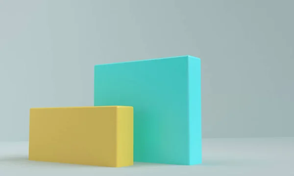 Fundo Abstrato Minimalista Figuras Geométricas Primitivas Cores Pastel Renderização — Fotografia de Stock