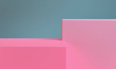 Minimalist ilkel geometrik soyut arka plan, şık moda illüstrasyon podyumu, premium ürün için pastel renk üzerine stand, show. Kavram: reklam, lüks, ögeler, çantalar, ayakkabı, grafik tasarım 3d.