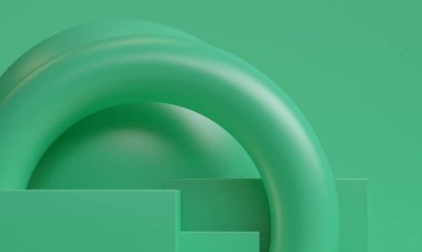 Minimalist ilkel geometrik soyut arka plan, şık moda illüstrasyon podyumu, premium ürün için pastel renk üzerine stand, show. 3d hazırlayıcı.