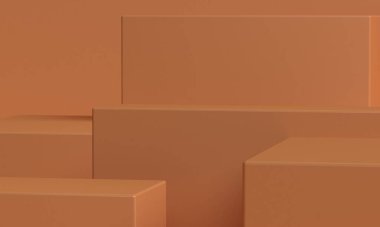 Minimalist ilkel geometrik soyut arka plan, şık moda illüstrasyon podyumu, premium ürün için pastel renk üzerine stand, show. 3d hazırlayıcı.