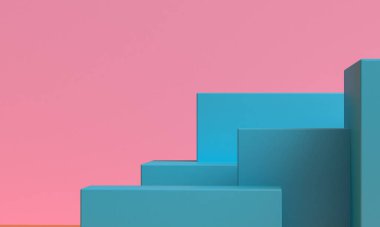 Minimalist ilkel geometrik soyut arka plan, şık moda illüstrasyon podyumu, premium ürün için pastel renk üzerine stand, show. 3d hazırlayıcı.