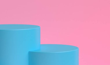Minimalist ilkel geometrik soyut arka plan, şık moda illüstrasyon podyumu, premium ürün için pastel renk üzerine stand, show. 3d hazırlayıcı.