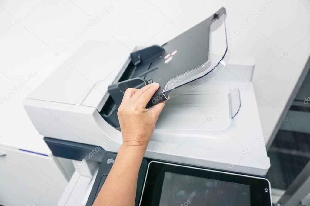 open the automatic document feeder of the printer
