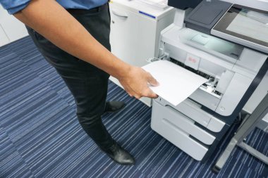 A man is printing document  and copy a document clipart