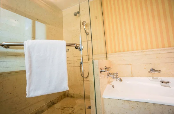 Душевая комната с ванной в ванной — стоковое фото