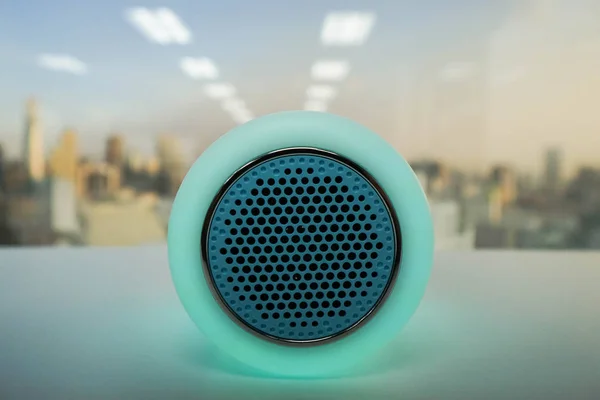 bright smart music wireless speaker lamp in green