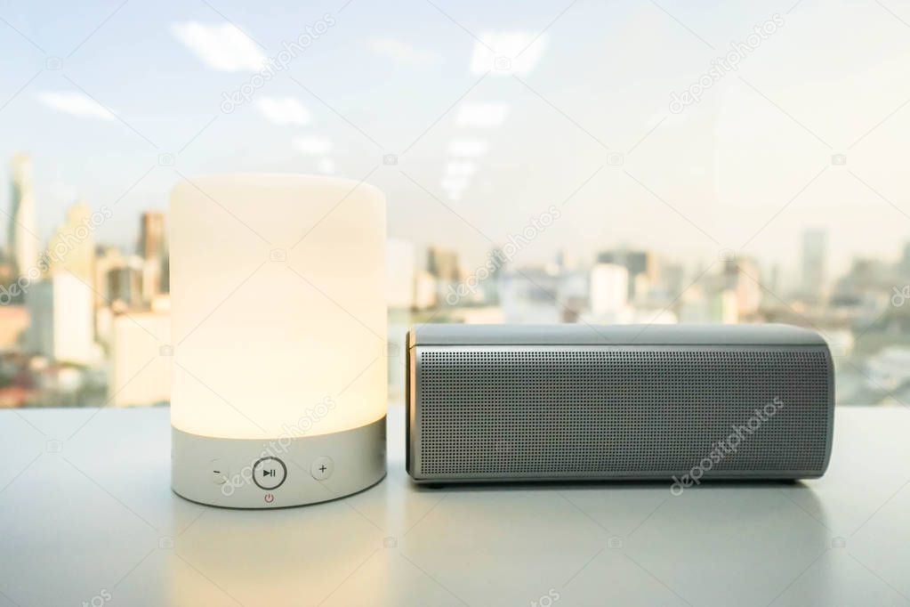 glow smart portable music speaker light with wireless bluetooth 