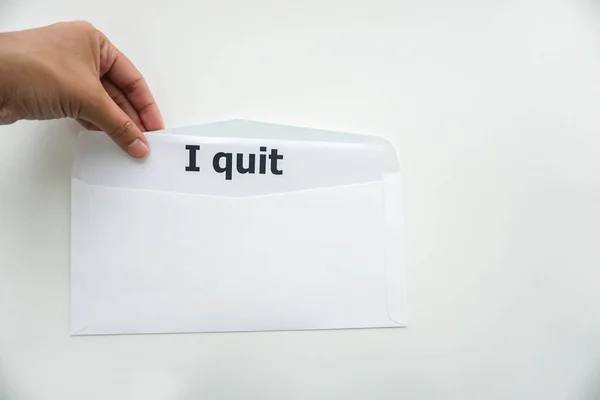 Isolated business concept of quitting the job from company — Stock Photo, Image