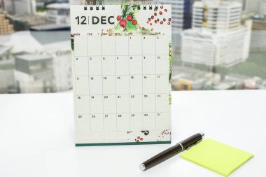 sahte anılar ve Not Toplantı için kalem ile Aralık Takvim yakın