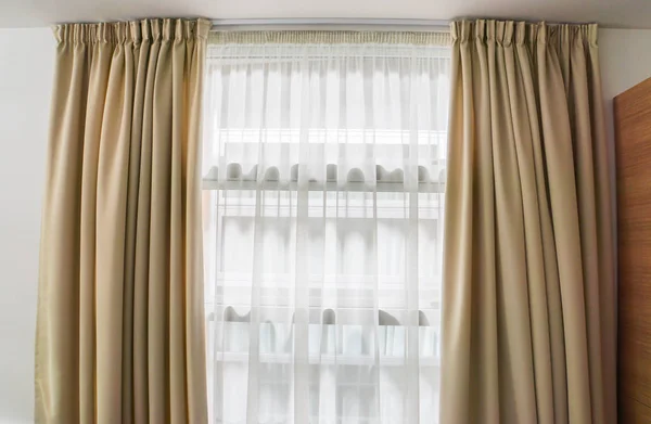 Luxury Curtain Window House — Stock Photo, Image