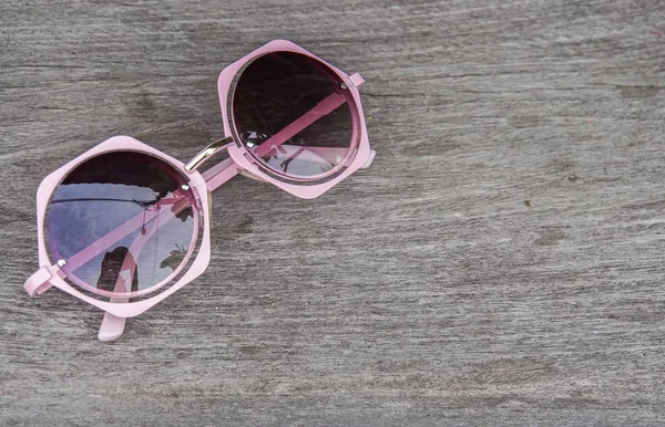 Strandurlaub Konzept Rosa Sonnenbrille Für Frauen Aus Nächster Nähe Auf — Stockfoto
