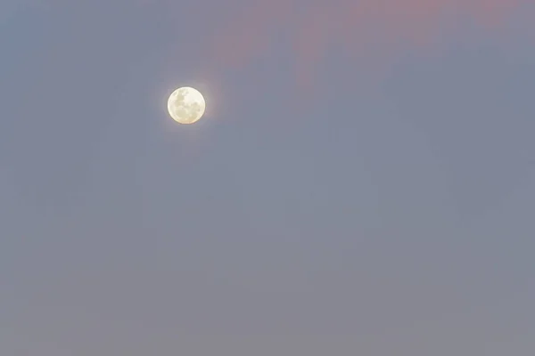 Luna Llena Brillante Cielo Claro Después Puesta Del Sol — Foto de Stock