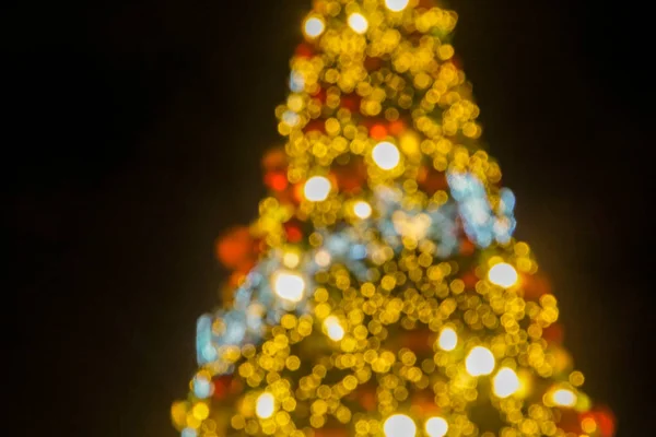 Concepto Felicitación Navidad Temporada Brillo Ligero Brillo Bokeh Del Árbol — Foto de Stock