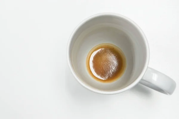 Isolated White Mug Coffee Residue Bottom — Stock Photo, Image