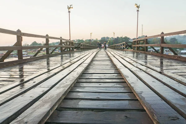 way to future concept - outdoor vintage wooden bridge for walk