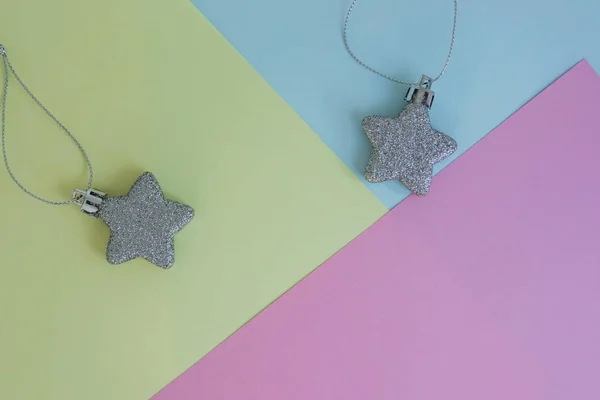 Cute Background Glitter Star Pastel Sheet Season Greeting Stock Image