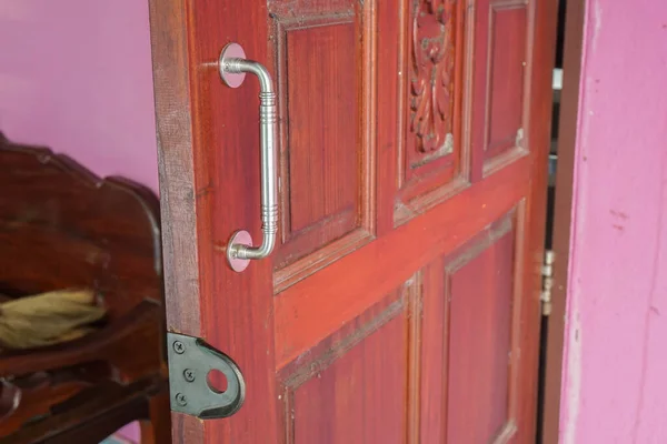 Manija Puerta Enfoque Selectivo Con Cerradura Para Seguridad — Foto de Stock