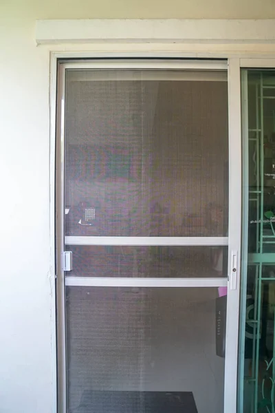 Mosquito Wire Screen Home Front Entrance Door Stock Image