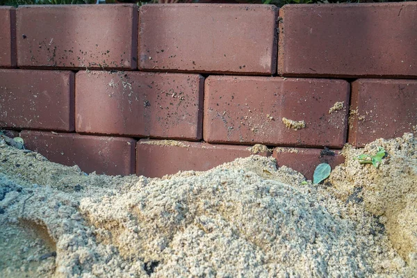 Cerrar Arena Para Construcción Cimientos Jardín Casa —  Fotos de Stock