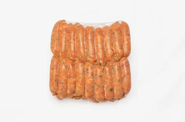 Mockup Κενό συσκευασμένο χοιρινό λουκάνικο έτοιμο για κατανάλωση — Φωτογραφία Αρχείου