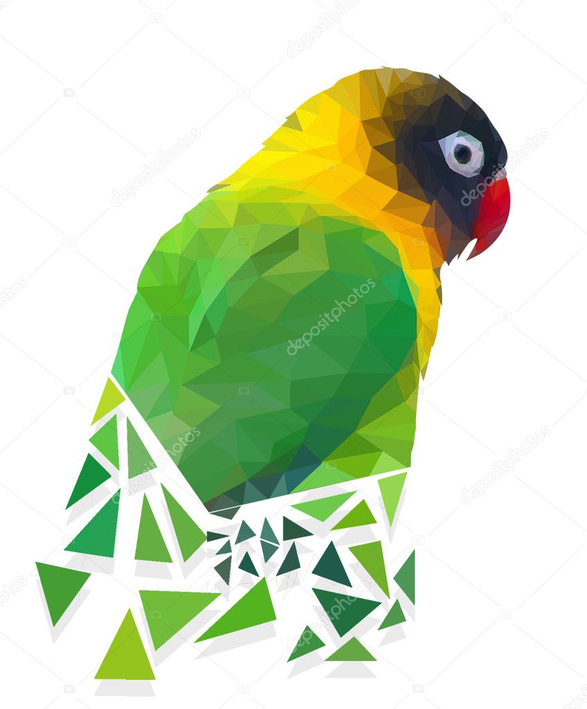 love bird polygon vector