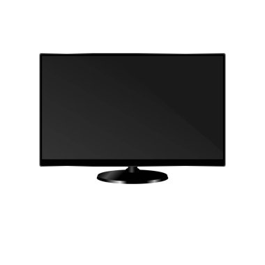 TV düz ekran lcd, plazma gerçekçi illüstrasyon, alay et. Siyah boş Hd monitör mockup. Modern video paneli düz ekran. Widescreen göstermek iş sununuzu ekranda-ayarla.