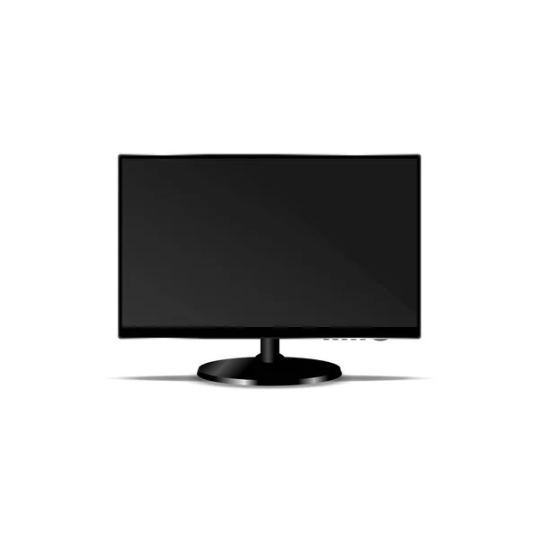 Monitor de computadora aislado en blanco, ruta de recorte — Archivo Imágenes Vectoriales