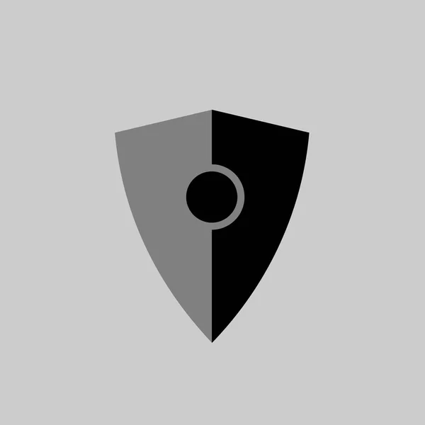 Ícone de escudo em estilo moderno plano isolado em fundo cinza. Símbolo para o seu web site design, logotipo, aplicativo, UI. Ilustração vetorial, EPS10 . — Vetor de Stock