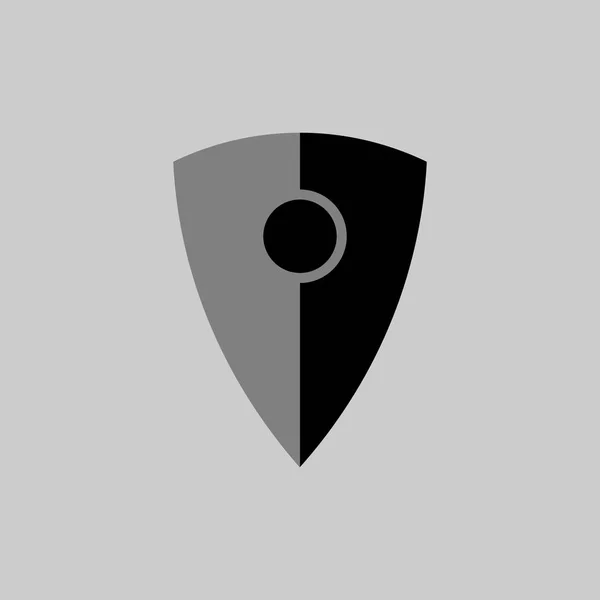 Icona scudo in stile piatto alla moda isolata su sfondo grigio. Simbolo per il design del tuo sito web, logo, app, UI. Illustrazione vettoriale, EPS10 . — Vettoriale Stock
