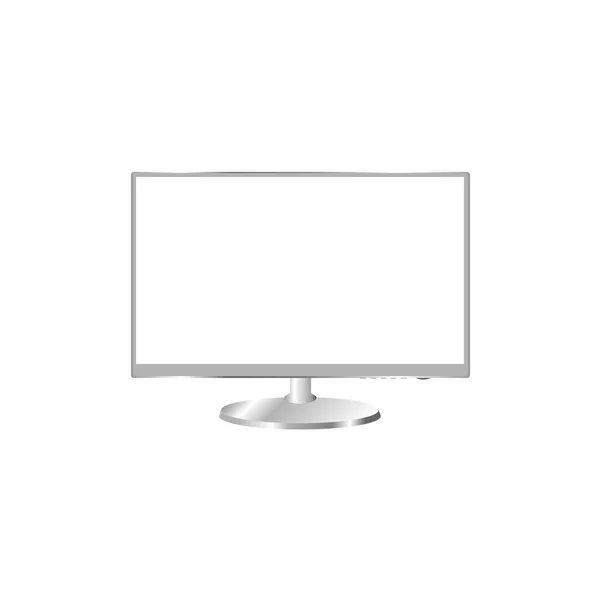 Computador monitor moderno isolado no fundo branco — Vetor de Stock