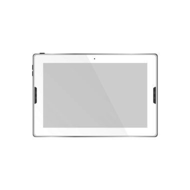 Beyaz arkaplanda boş ekran izole edilmiş gerçekçi tablet bilgisayar. Vektör eps10 illüstrasyonu