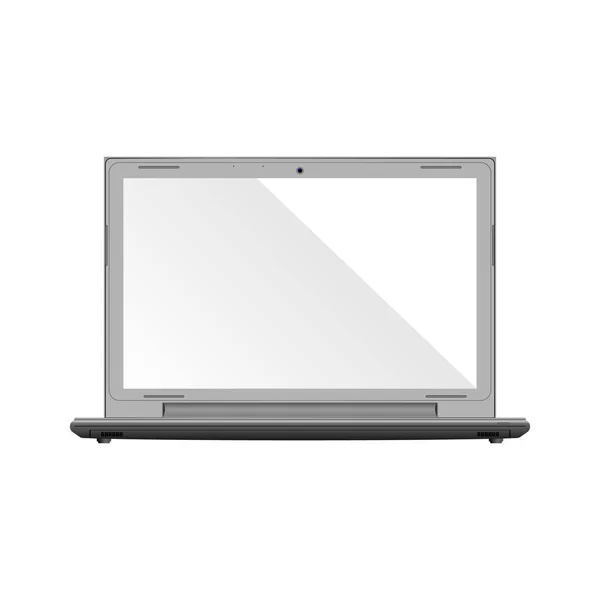 在白色传送带上隔离的现代光洁笔记本电脑 — 图库矢量图片