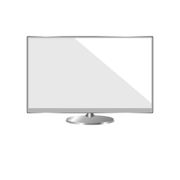 Televisão de ecrã plano, TV de plasma. Um monitor em branco isolado no fundo branco . — Vetor de Stock