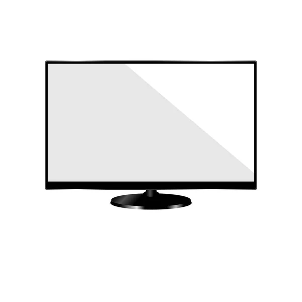 Télévision à écran plat, télévision à écran plasma. Un moniteur vide isolé sur fond blanc . — Image vectorielle