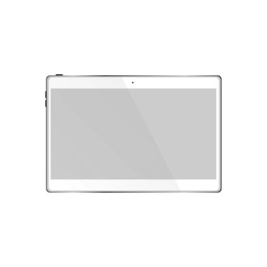 Beyaz arkaplanda boş ekran izole edilmiş gerçekçi tablet bilgisayar. Vektör eps10 illüstrasyonu