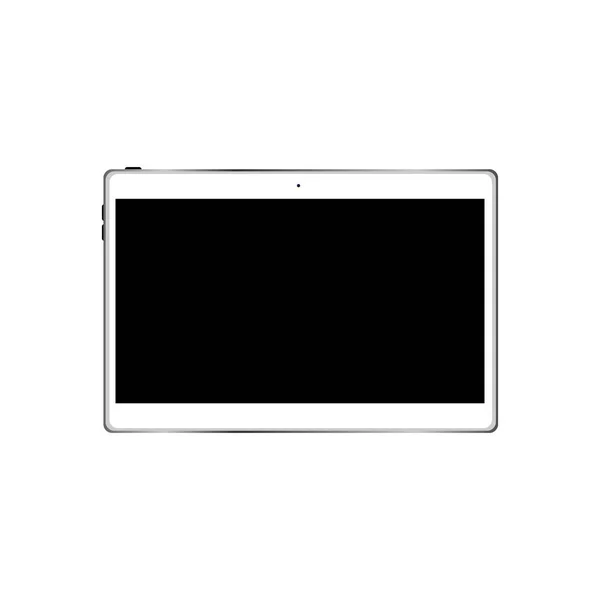 Tablet PC realista con pantalla en blanco aislada sobre fondo blanco. Vector eps10 ilustración — Vector de stock