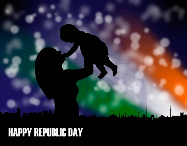 Ilustración del fondo del Día de la República feliz India — Foto de Stock
